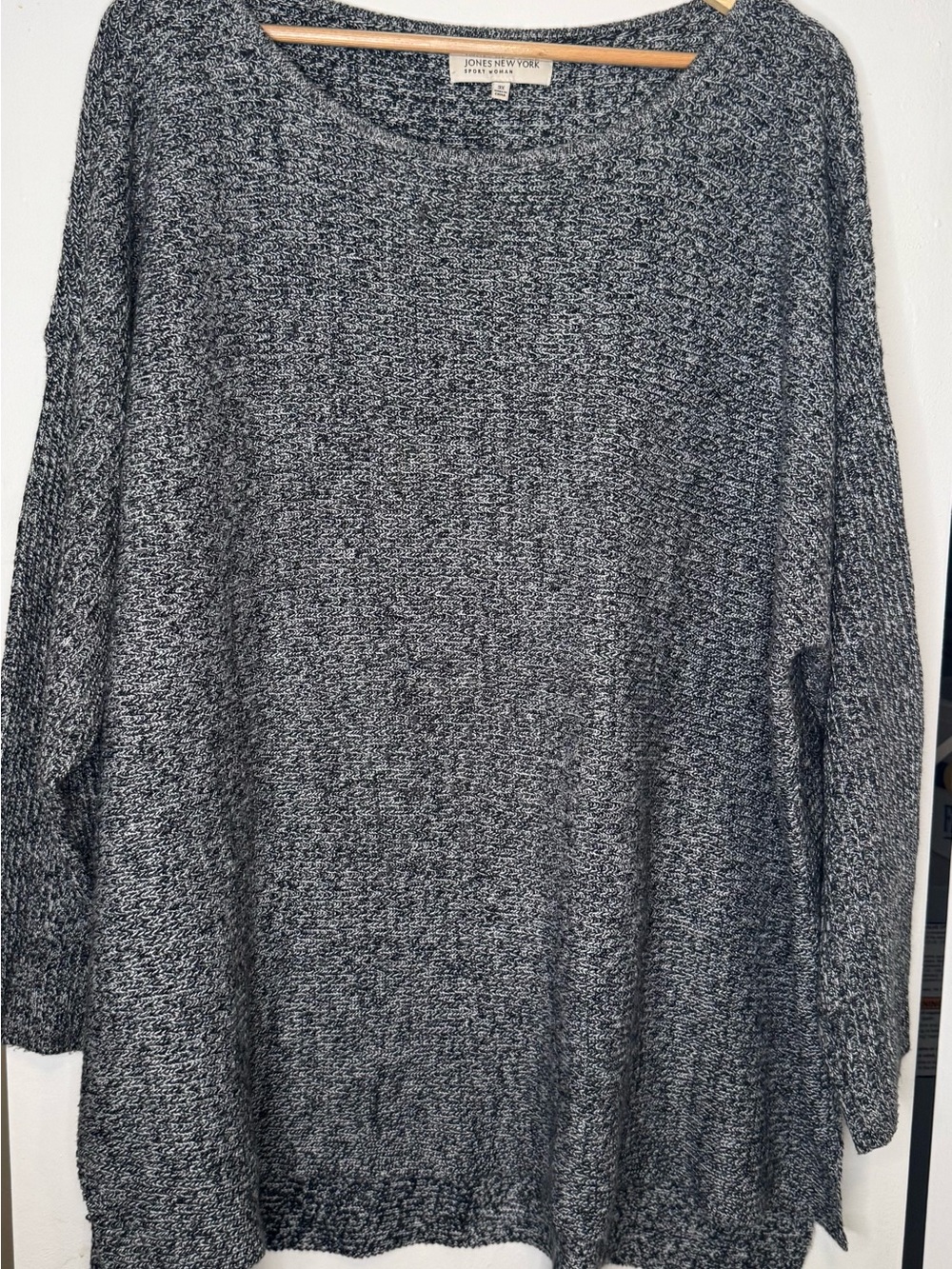 Jones New York Sport Woman 3X Marled Knit Tunic Sweater Top Plus Size
